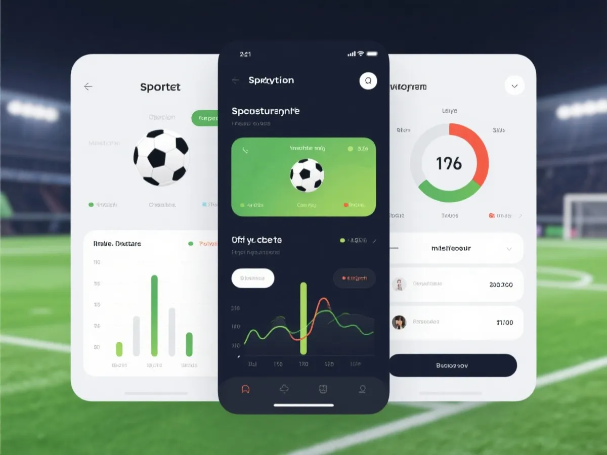 虚拟足球玩法与数据界面示意图